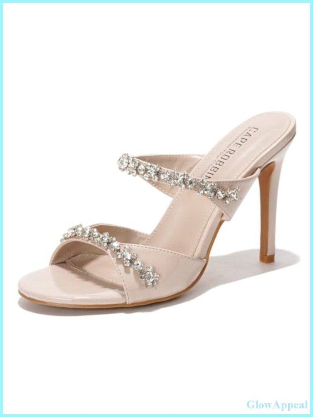 Rhinestone Mule Heels Stiletto 4 Inch Slip On Round Toe Dressy Bridal Prom